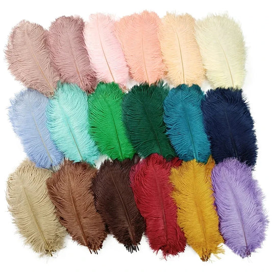10Pcs/Lot Colored Ostrich Feathers for Crafts Wedding Decoration Handicraft Accessories Table Centerpieces Carnival Plumas De