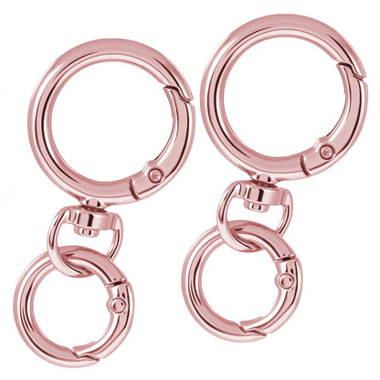 2/5/10 Sets Round Spring Snap Carabiner Clip O Rings Swivel Trigger Hook Metal Clasps Keychain for Handbag Lanyards DIY Craft