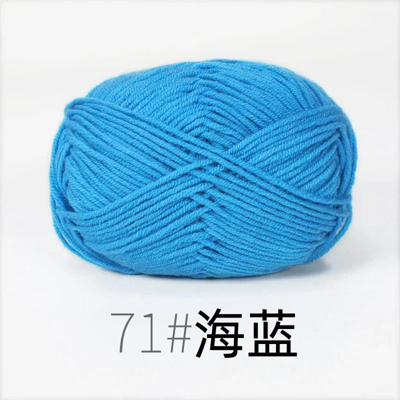 50g 4ply Milk Cotton Knitting Wool Yarn Needlework Dyed Lanas For Crochet Craft Sweater Hat Dolls Sewing Knitting Tools - 71