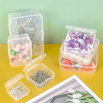 10pcs Plastic Box Rectangular Box Translucent Box Packing Box Storage Box Dustproof Solid Strong Jewelry Storage Case Contain