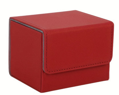 100+Trading Card Deck Box Storage Holder Organizer Cards Case for Card Collectible Game Card Cases Protectors Container - red