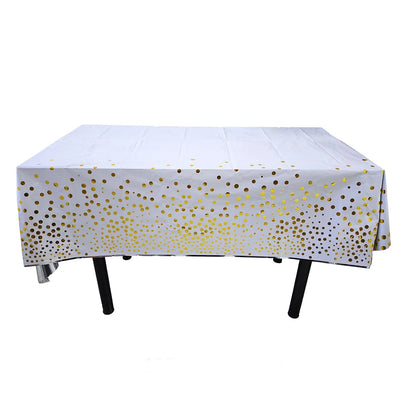 Disposable Tablecloth White Black Pink Gold Table Cover Plastic Birthday Wedding Table Cloth Party Dining Table Decoration Fa