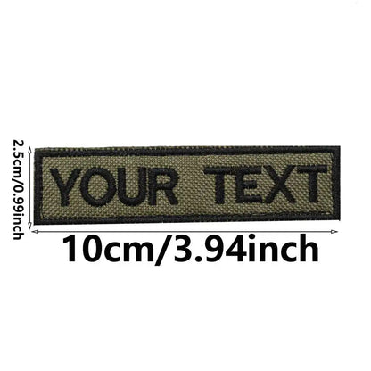 Customized name text embroidery patch, tactical name patch, back with hook or iron on