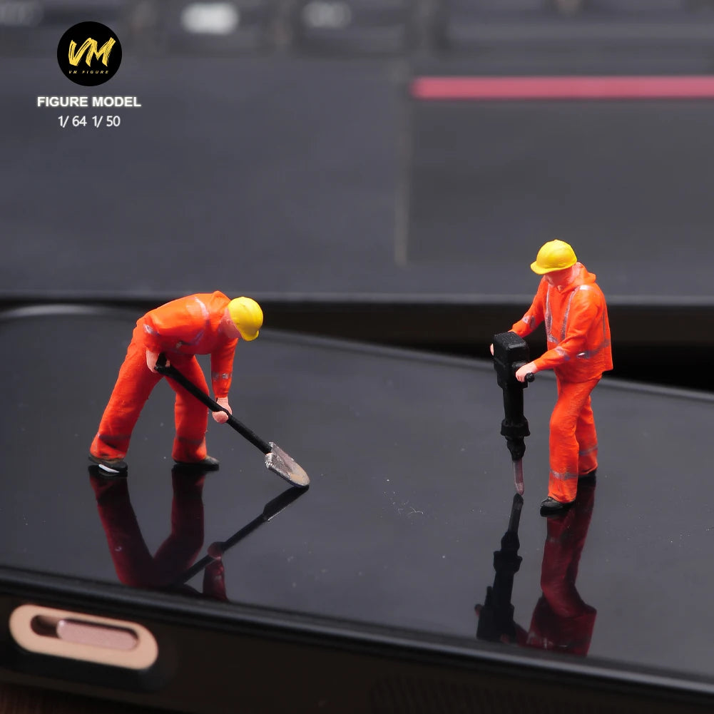 Diorama Figures 1/64 1/50 Construction Team Construction Workers Doll Set Figure Model Decoration Scene Car Toys