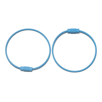 10pcs/lot 50mm Iron Key Ring Colorful Keychain Rings Screw Lock for Jewelry Making Keychain DIY Findings - Blue