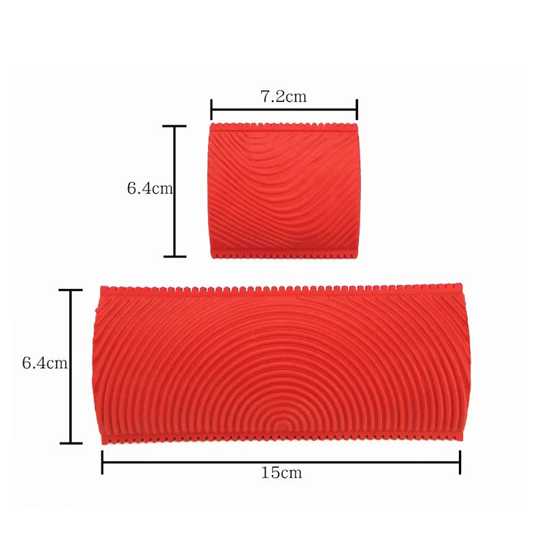 2Pcs/set Rubber Roller Brush Painting Tools Imitation Wood Graining Wall Painting Home Decoration Art Embossing DIY Graining 