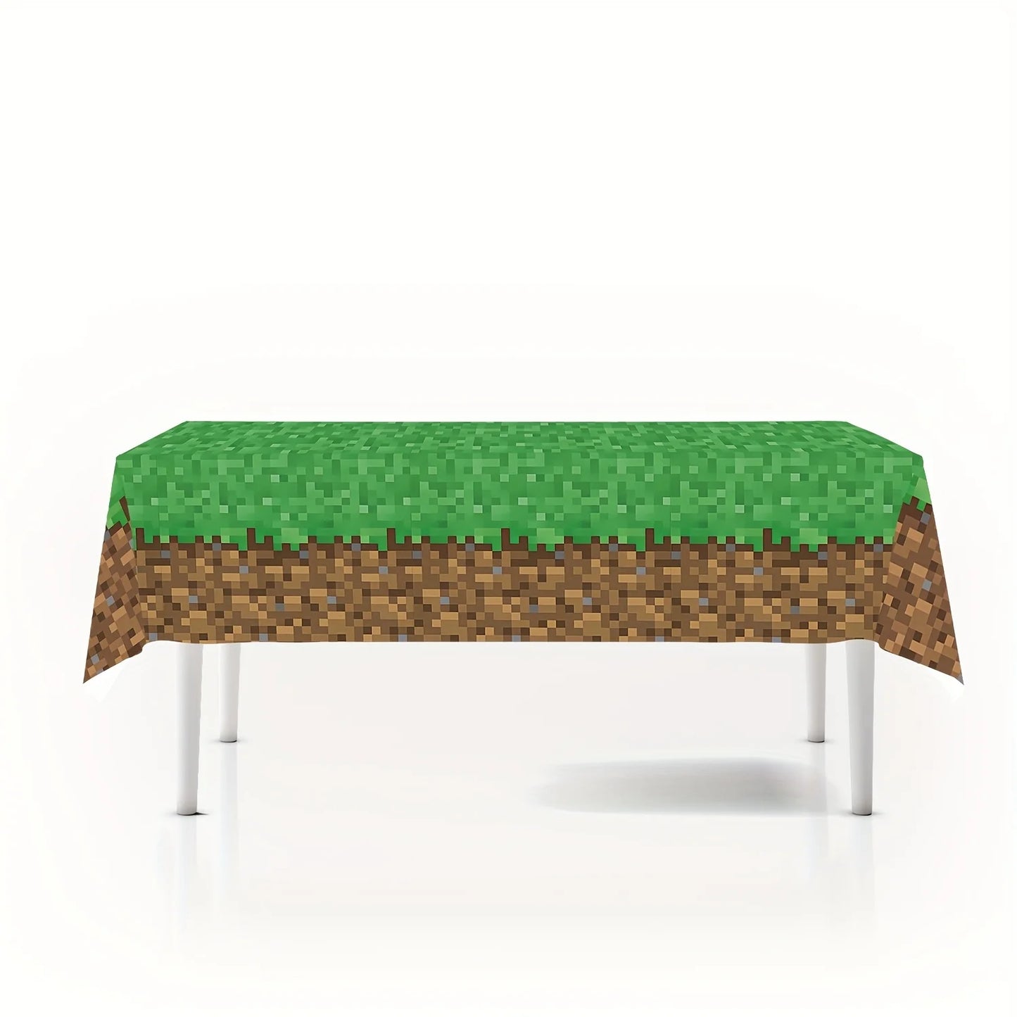 1/3PCS pixel tablecloth, disposable rectangular tablecloth, event party home decoration,table runner green lawn pixel tablecl