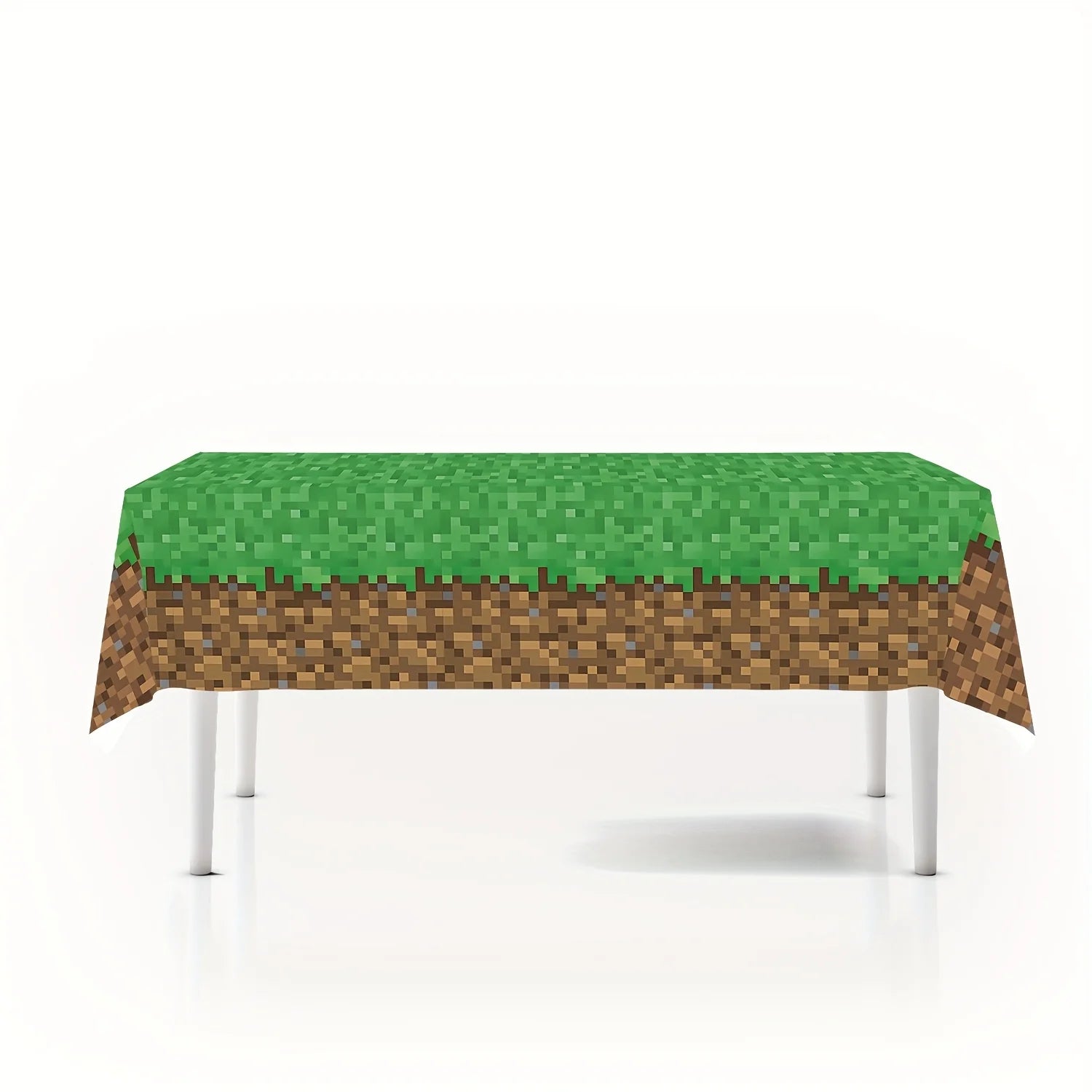 1/3PCS pixel tablecloth, disposable rectangular tablecloth, event party home decoration,table runner green lawn pixel tablecl