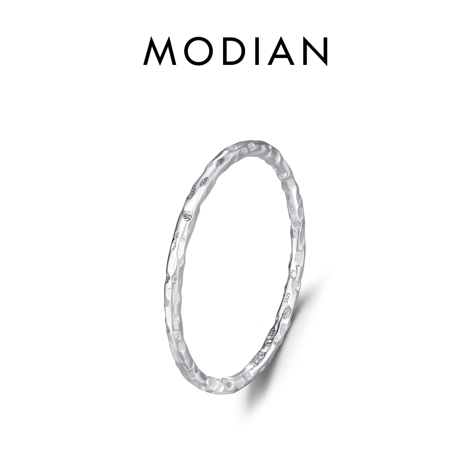 MODIAN 925 Sterling Silver Simple Fashion Stackable Ring Classic Wave Geometric Exquisite Finger Rings For Women Party Jewelr