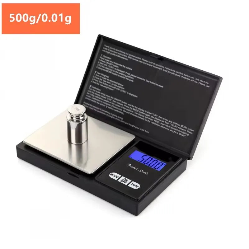 1000g 0.1g/200g 0.01g/500g 0.01g Portable Electronic Scales Jewelry Gold Gram Weight Balance Jewelry Electronic Scales - 500g