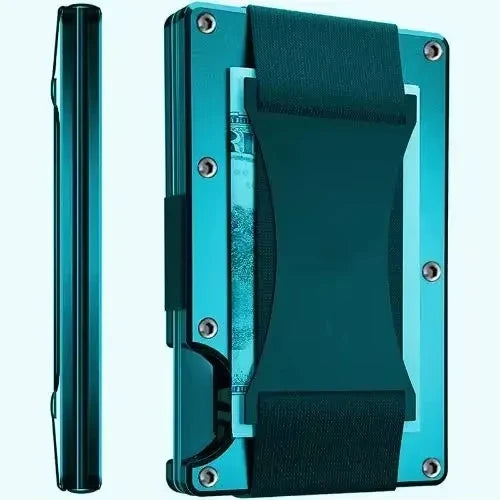 Forged Carbon Fiber Minimalist Slim Smart Wallets for Men Cashback Credit Card Holder Luxury Aluminium Wallet Rfid Money Clip