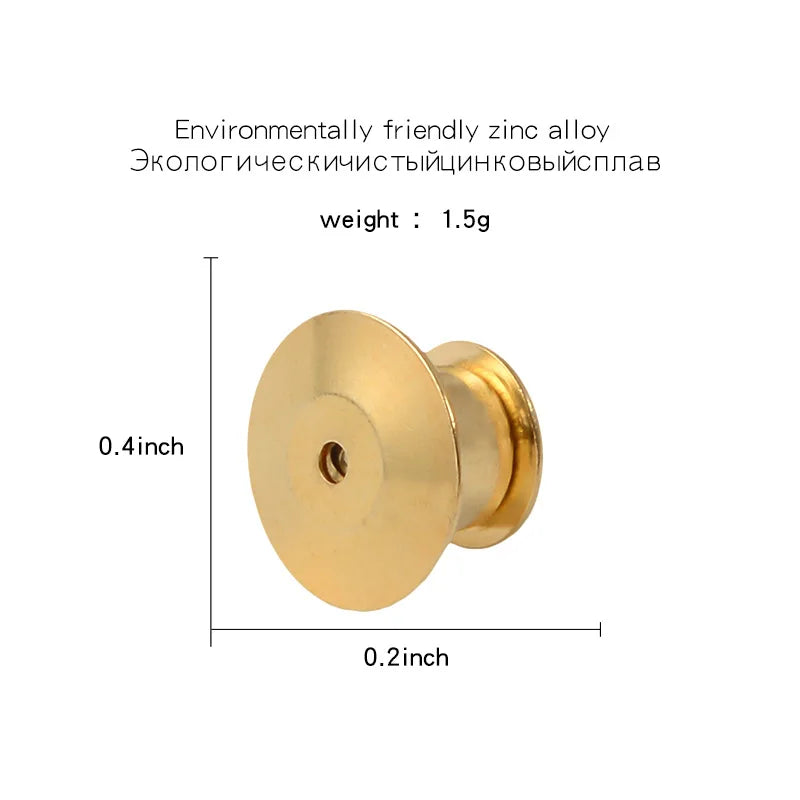10 pieces/pack Safety Brooches Lock Locking Clasp Metal Pins Back Button Buckle Bulk Pin Keepers Brooch base Jewelry Accessor