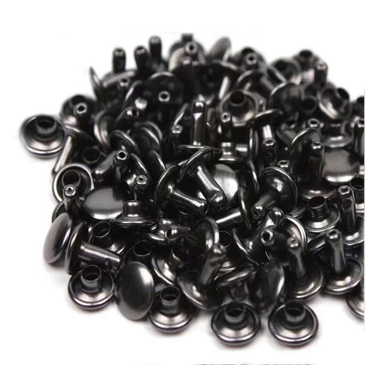 100sets 6-8mm Metal Double Cap Round Rivets Studs Collision Nail Spike Rock Leather Craft Shoe Bag Belt Garment Bracelet DIY