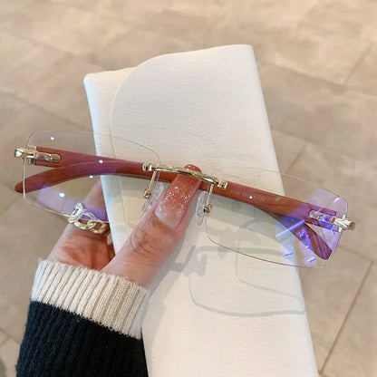 Trendy Punk Sunglasses Rimless Rectangle Sun Glasses for Men Women Fashion UV400 Driving Shades Frameless Gradient Eyewear