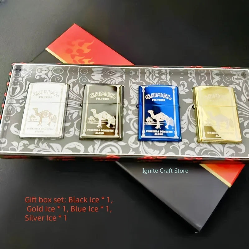 2025 new kerosene lighter windproof cigarette accessories men's gift can be DIY - a set of