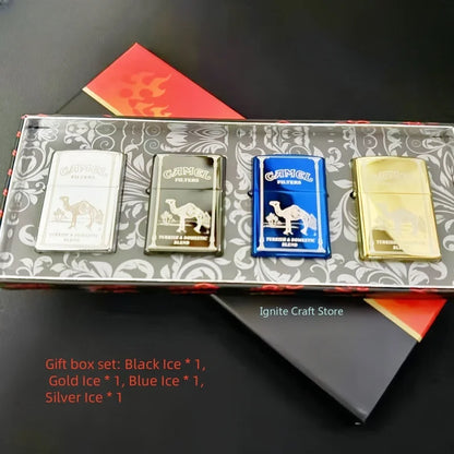 2025 new kerosene lighter windproof cigarette accessories men's gift can be DIY - a set of