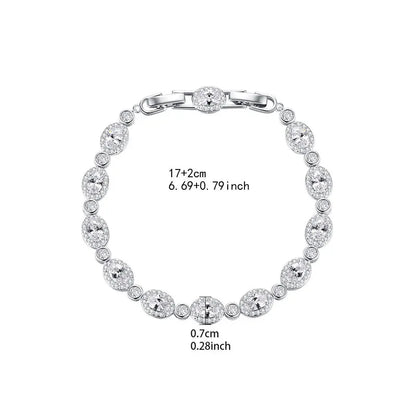 SLBRIDAL Sparkling Charm Fashion Cubic Zircon Bracelets Girls CZ Daily Bracelet Gift Wedding Bridal Bridesmaids Women Jewelry