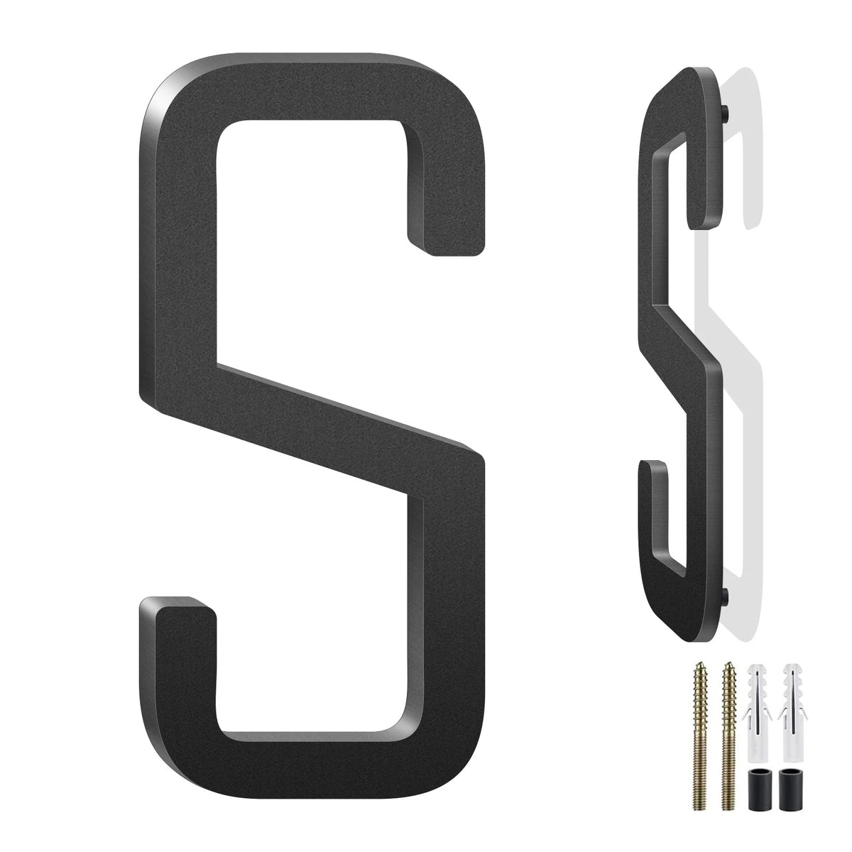3-10 Inch Floating Aluminum House Address Numbers Letters, Modern Metal House Numbers for Outside, Black Metal Door Address L