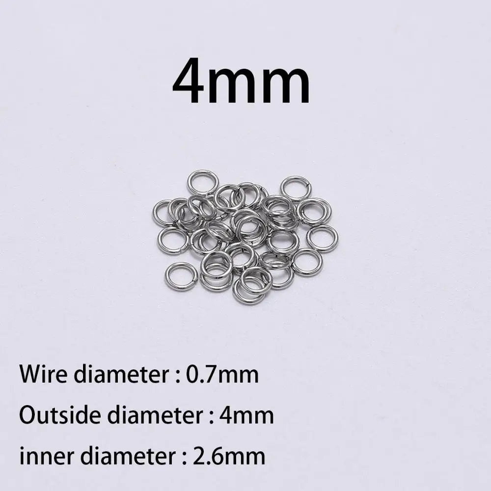 30-200Pcs 3-25mm Stainless Steel Split Ring Open Single Loops Jump Rings Connectors for DIY Jewelry Making Findings Accessori