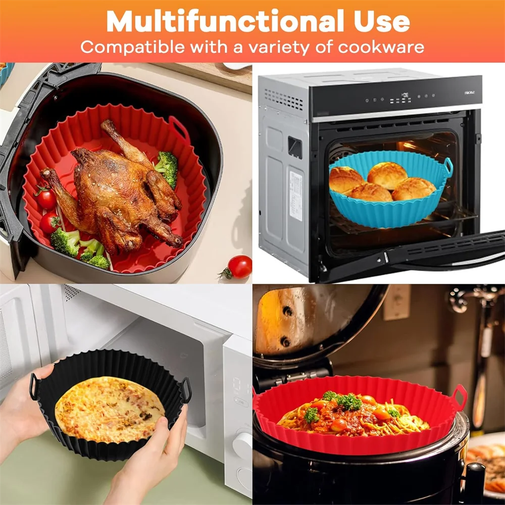 Silicone Air Fryer Liner, Reusable Round Liners for Tower,BPA-Free Non-Stick Silicone Air Fryer Accessories