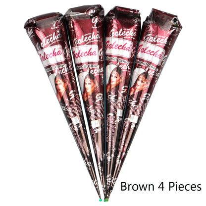 GOLECHA Black Brown Red White Henna Cones Indian Henna Tattoo Paste For Temporary Tattoo Body Art Sticker Mehndi Body Paint -