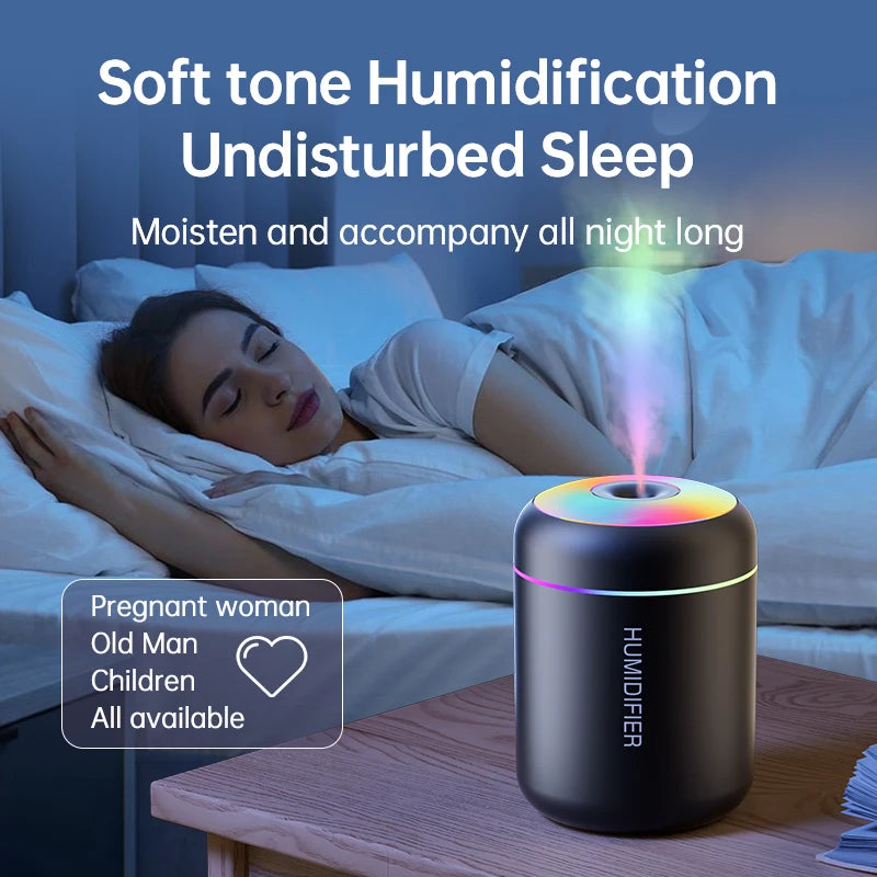 180ML Mini Air Humidifier USB Electric Aroma Diffuser Essential Oil Purifier Aromatherapy Mist Maker Lights For Car Home Bedr