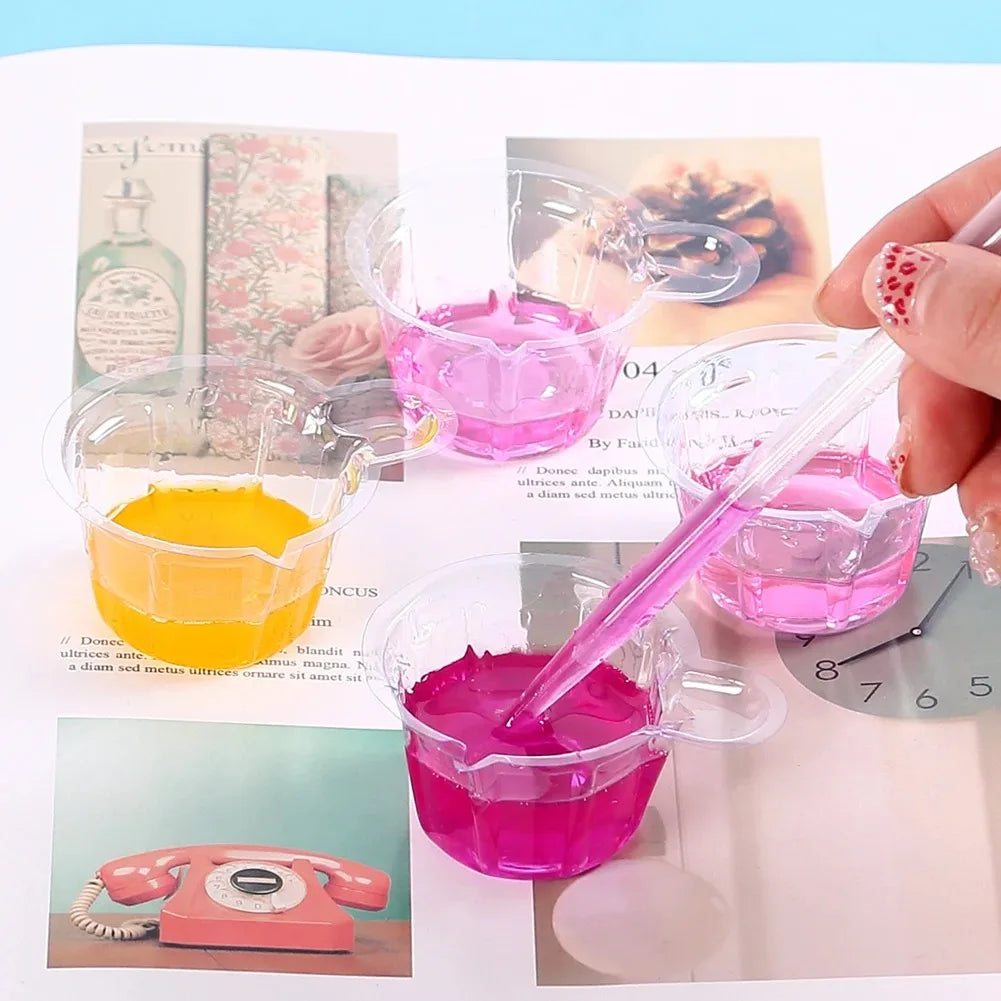 Resin Mixing Casting Tools Kit 10 Mixing Cups 10 Measuring Cups 10 Wooden Sticks 10 Droppers DIY Craft Jewelry Making