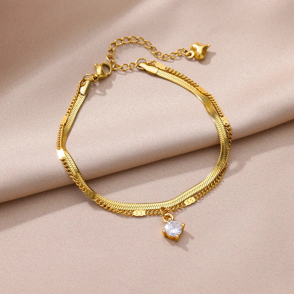 Anklets for Women Summer Beach Accessories Stainless Steel Imitation Pearl Chain Anklet Gold Color Leg Bracelets Bodychain Gi