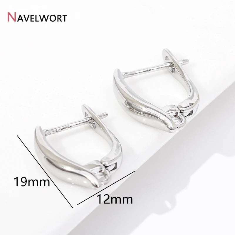 18K Gold Plated Brass Metal Earwires Basic Fasteners,Earring Fixtures,Inlaid Zircon Earring Hooks,Earring Making Supplies - R