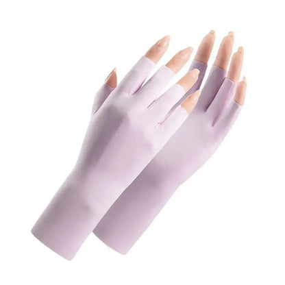 Sunscreen Gloves For Nail Art Gel UV LED Lamp Tool Nail Art Glove UV Protection Gloves Protecter Gloves - purple
