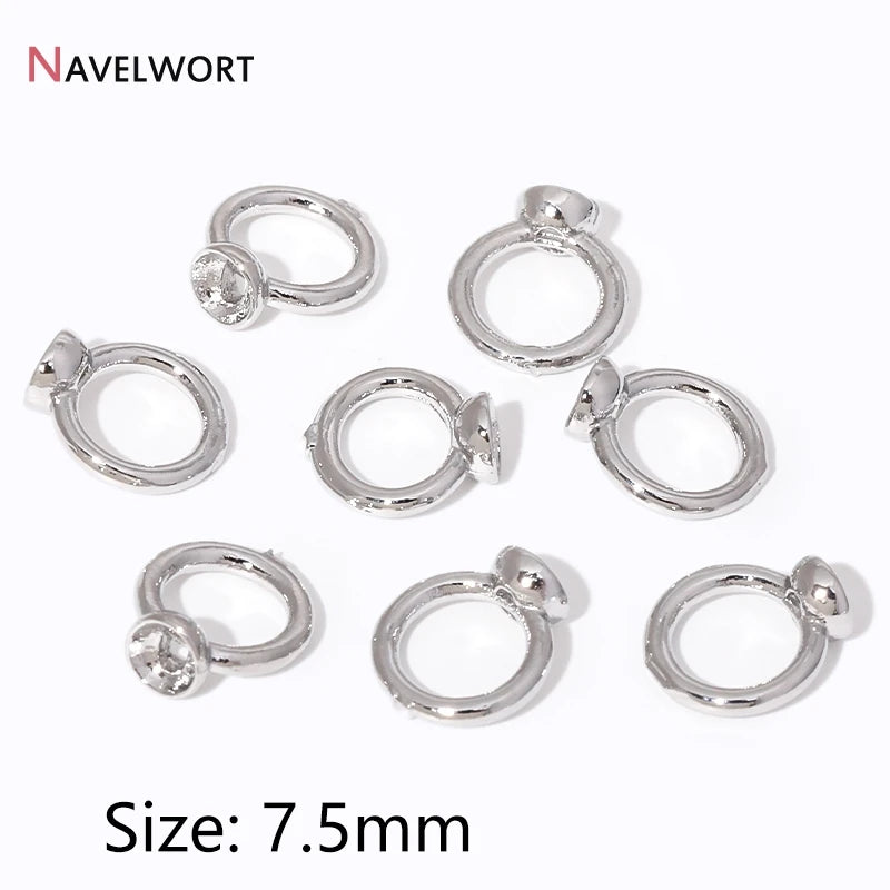 End Caps For Jewelry,10/20Pcs 18K Gold Plated Brass Metal End Caps For DIY Bracelet Necklace Making Finding,Supplies For Jewe