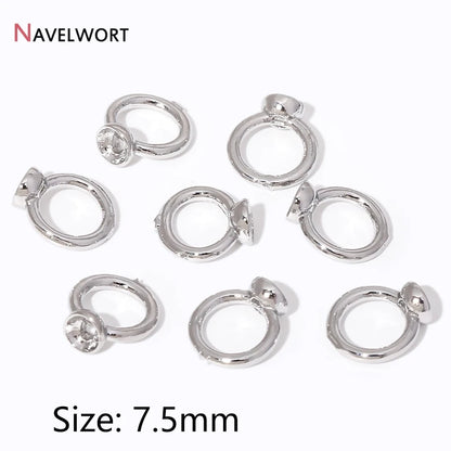 End Caps For Jewelry,10/20Pcs 18K Gold Plated Brass Metal End Caps For DIY Bracelet Necklace Making Finding,Supplies For Jewe