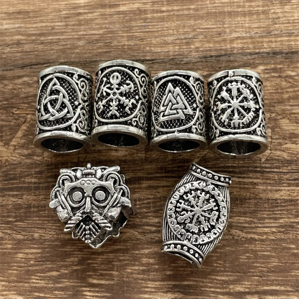 Nostalgia 1pcs Tree Of Life Bead For Hair Beard Braids Norse Runes Viking Symbols Beads For Bracelet Jewelry Making