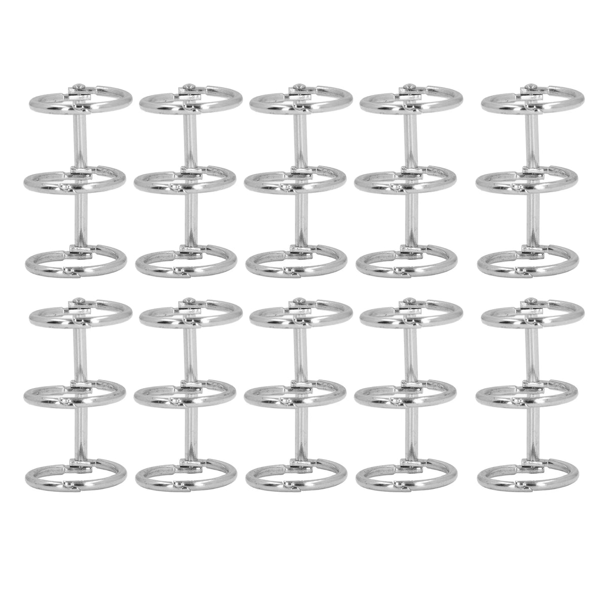 3 Metal Binders Book Rings Tight Lock Rust Proof 3 Metal Loose Leaf Binders Multi Layer Stainless Steel for Notebook - 20mm