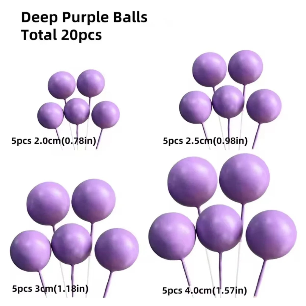 20 Pcs Ball Cake Topper Decorations Mini Balloons Cake Topper Sticks Gold Balls Cake Picks Cake Topper Balls Cake Decorations