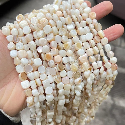 Natural Shell Beads Irregular Shape Smooth Beads Loose Spacer Bead For Jewelry Making Diy Earrings Necklace Accessory Finding