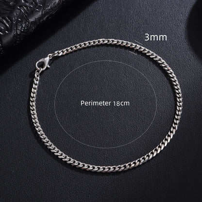 New Trendy Cuban Chain Men Bracelet Classic Stainless Steel 3/5/7/9mm Width Chain Bracelet For Men Women Jewelry Gift - 3mm