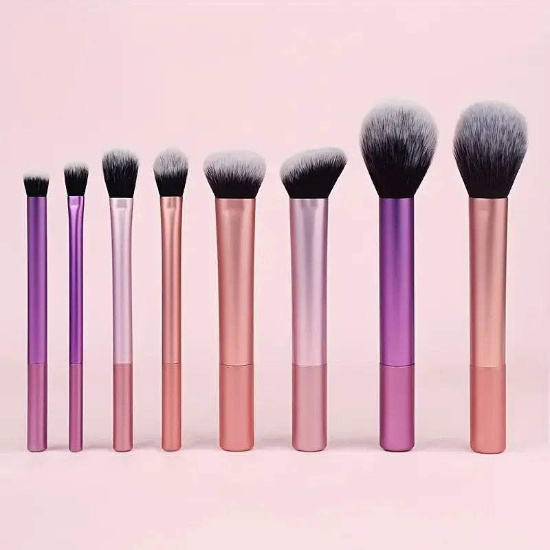 8pcs Makeup Brush Kit Soft Synthetic Hair Make Up Brushes Foundation Blush Eyeshadow Cosmetic Makeup Tools - set