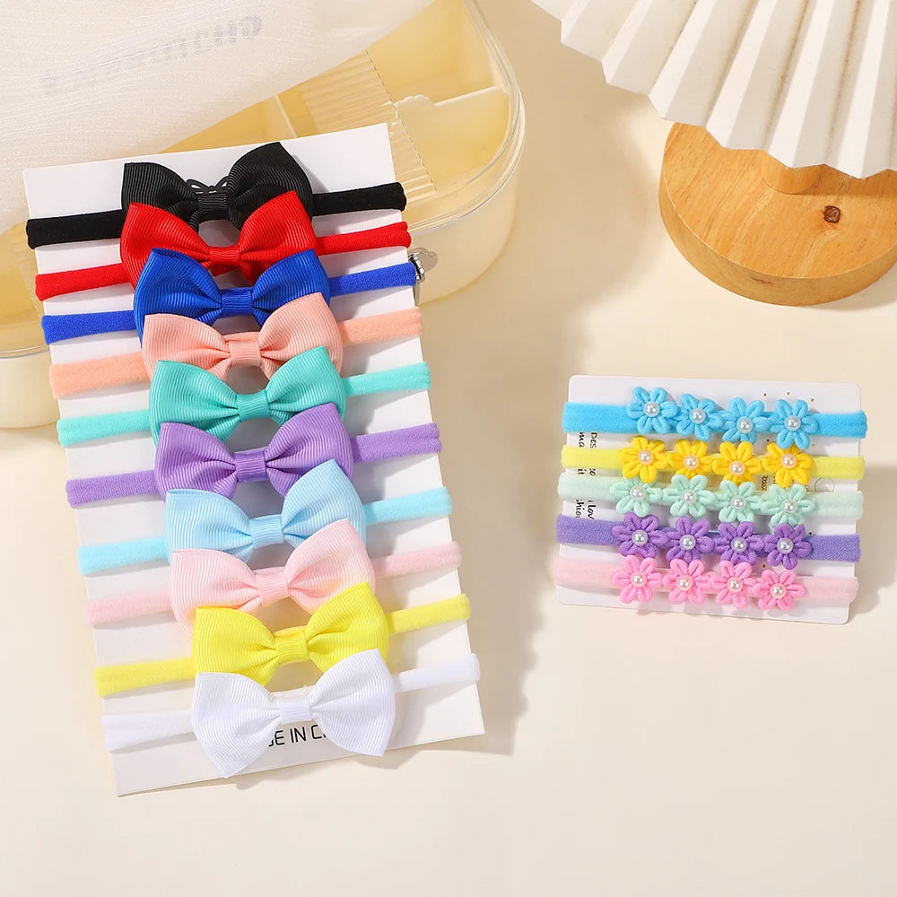 15Pcs/Set Cute Soft Bowknot Headband for Baby Girls Elastic Flower Bows Hairband Infant Toddler Kids Headwear Hair Accessorie