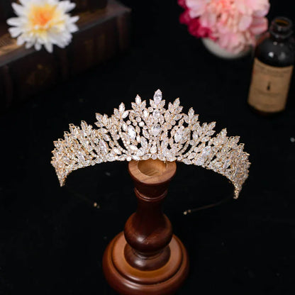 Luxury Bride Crowns For Wedding Headdress Cubic Zirconia CZ Princess Women Crown Tiaras Bridal Headband Prom Jewelry Headpiec