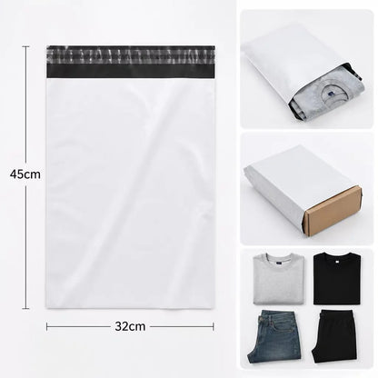 50Pcs White Courier Mailer Bags Packaging Poly Package Plastic Self-Adhesive Mailing Express Bag Envelope Postal Pouch Mailin