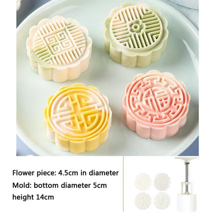 1 set DIY Mooncake Mold Plastic Hand Press Pastry Mold Hand Press Mung Bean Cake Model Pastry Embossing Make Kitchen Baking T
