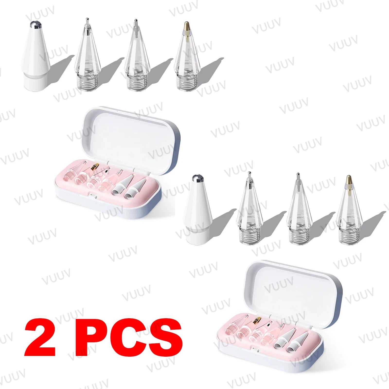 4 / 6 Pcs Replacement Pencil Tips For Apple Pencil Pro/2nd Gen/1st Gen/USB-C, Upgraded iPad Pen Tips With Storage Case - Pink
