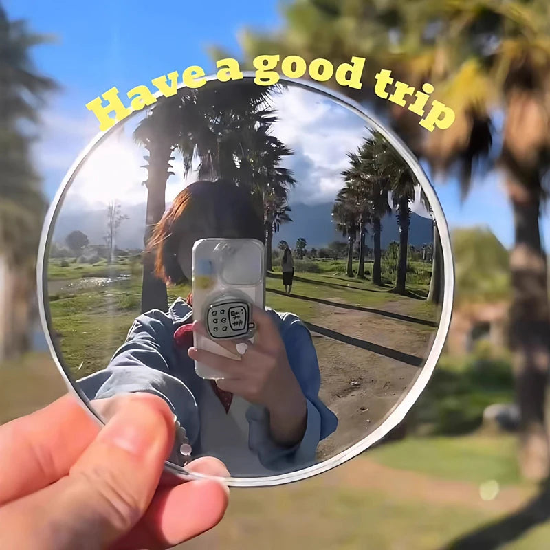 Round Convex Mirror Travel Selfie Photo Props High-definition Mirror Portable Makeup Mirror Handheld Photography Mirrors
