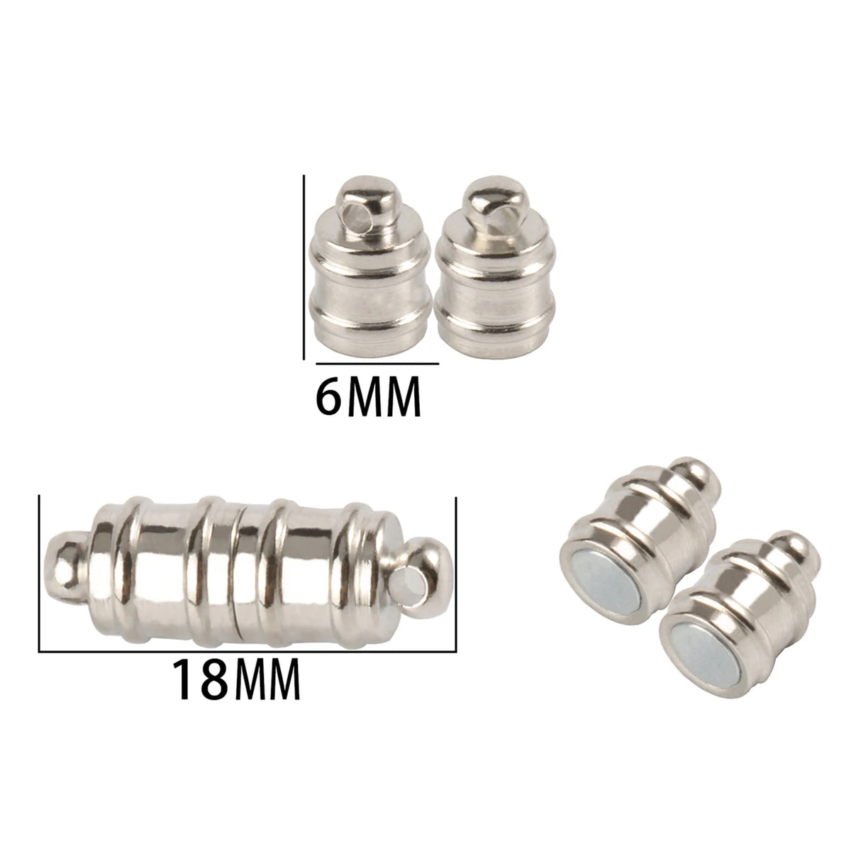 10-5Sets Stainless Steel Strong Magnetic Clasps Magnet End Clasp Connectors For Jewelry Making DIY Bracelet Necklace Accessor