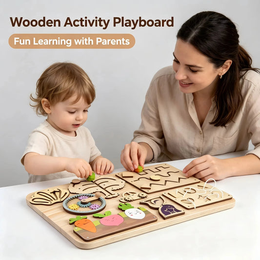 Montessori Busy Board Toys For Children Educational Games DIY Busy Board Parts Wooden Toys Sensory Board Games Puzzles For Ki