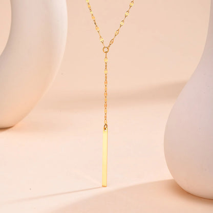 Lariat Necklace for Women, Stainless Steel Drop Necklace with Long Chain, Party Wedding Jewelry - NC-1569G