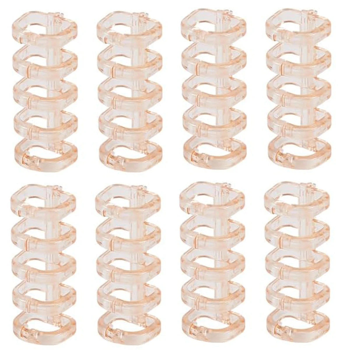 8 Pcs 5-Ring Loose Leaf Binders Plastic Binding Combs Snap Split Book Rings for Notebook Diary Organizing Accessories - Pink