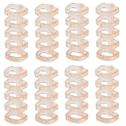 8 Pcs 5-Ring Loose Leaf Binders Plastic Binding Combs Snap Split Book Rings for Notebook Diary Organizing Accessories - Pink