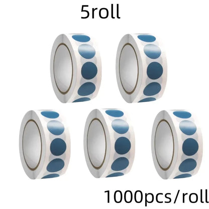 1000 PCS Color Dot Label Sticker Classification Mark Coated Paper Sticker Rolls Kawaii Stationery Aesthetic - Light blue-5rol